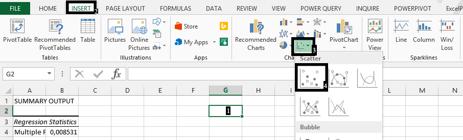 insert scatter chart